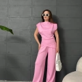 Vatka Detaylı Asimetrik Takım Pembe