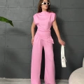 Vatka Detaylı Asimetrik Takım Pembe