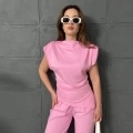 Vatka Detaylı Asimetrik Takım Pembe