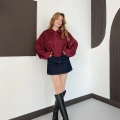Viral Süet Bomber Ceket Bordo