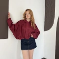 Viral Süet Bomber Ceket Bordo