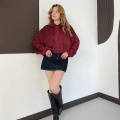 Viral Süet Bomber Ceket Bordo