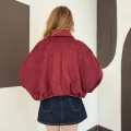 Viral Süet Bomber Ceket Bordo