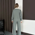 Yaka Detaylı Modal Lüx Kalite Takım Gri