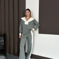 Yaka Detaylı Modal Lüx Kalite Takım Gri