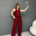 Yelekli Bürümcük Takım Bordo