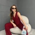 Yelekli Bürümcük Takım Bordo