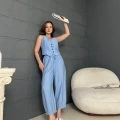 Yelekli Çilek Takım Bebe Mavi