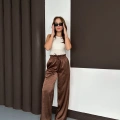 Yüksek Bel Salaş Pantolon Kahve