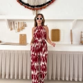 Zebra Desen Kuşaklı Tulum Bordo