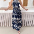 Zebra Vibe Bel Kuşaklı Elbise Lacivert