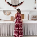 Zebra Vibe Bel Kuşaklı Elbise Kırmızı