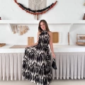 Zebra Vibe Bel Kuşaklı Elbise Siyah