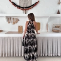 Zebra Vibe Bel Kuşaklı Elbise Siyah