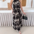 Zebra Vibe Bel Kuşaklı Elbise Siyah