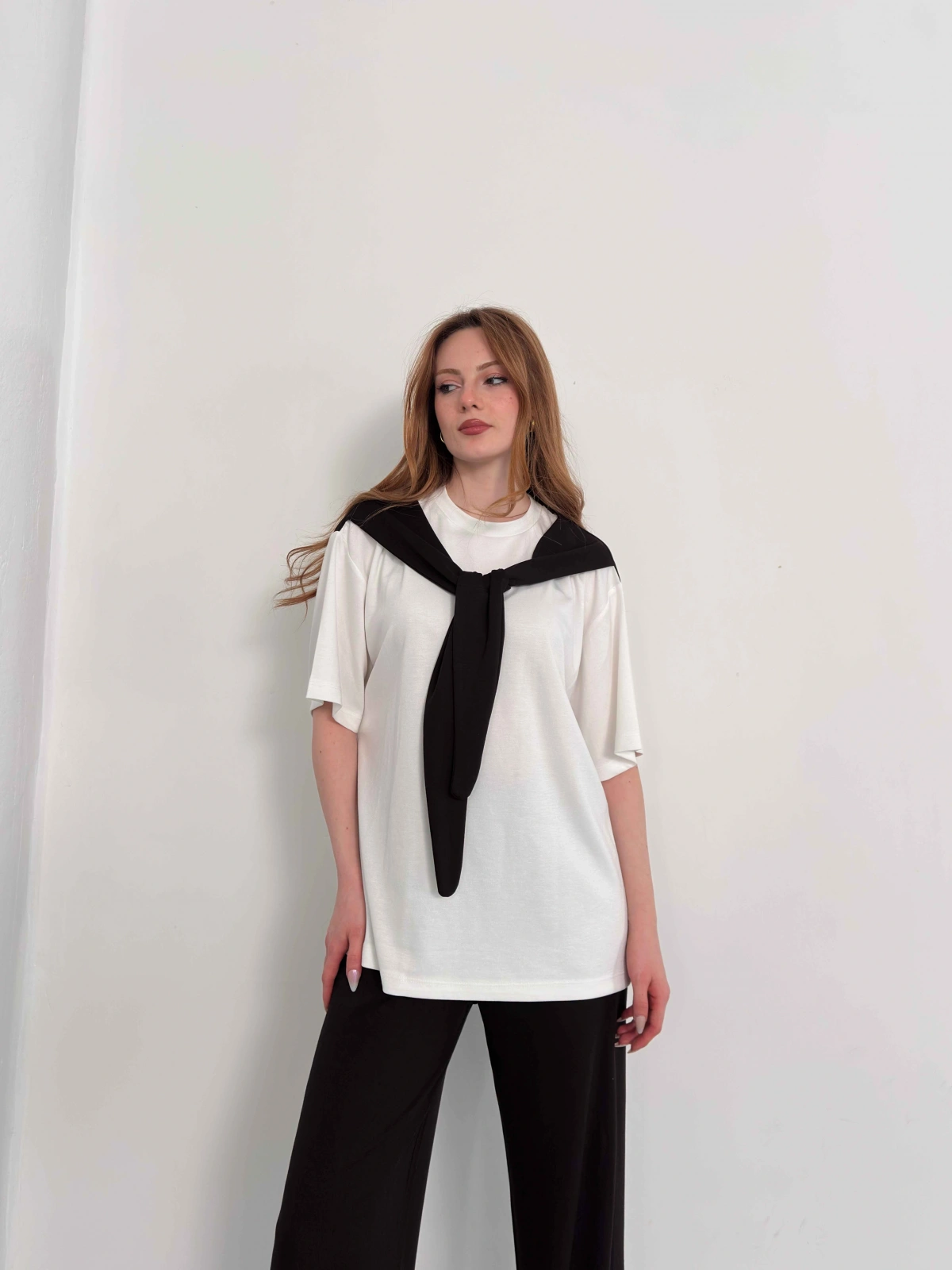 Oversize Tişörtlü Candy Mood Takım Siyah