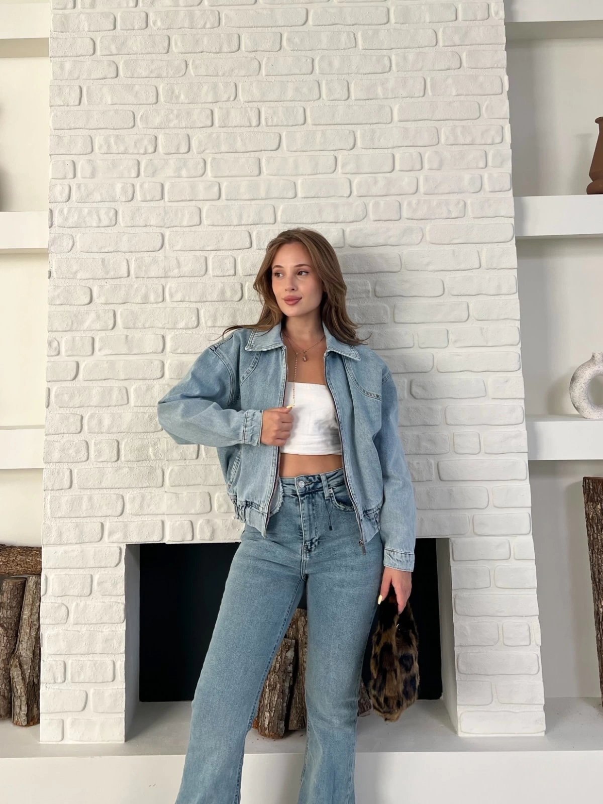 Bel Lastik Detay Denim Vibe ceket Mavi
