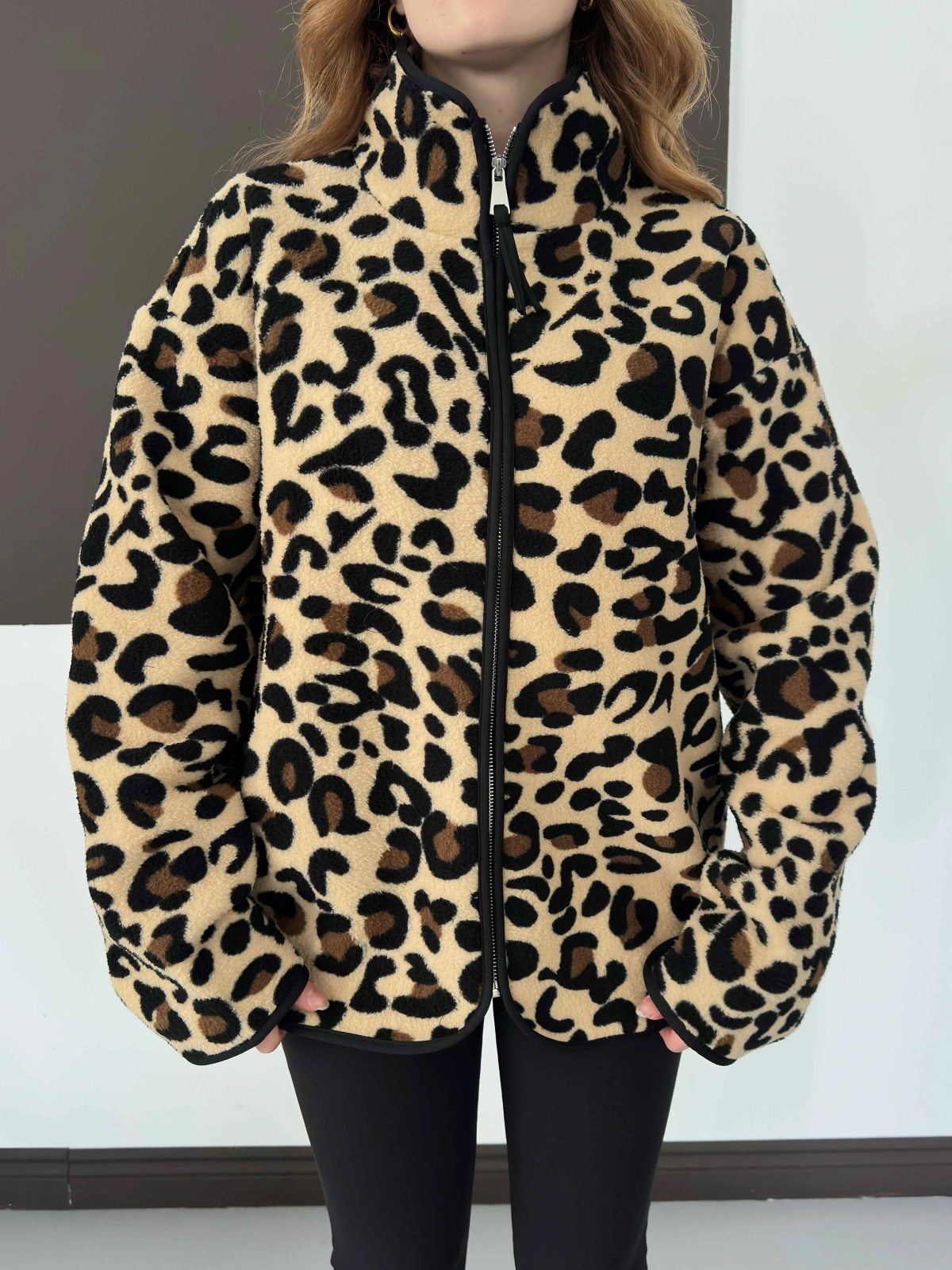 Desenli Peluş Polar Leopar