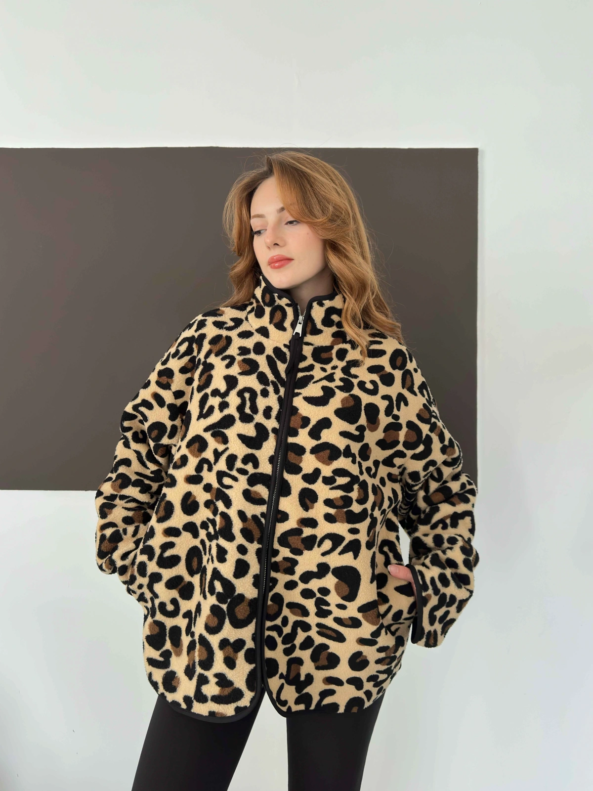 Desenli Peluş Polar Leopar