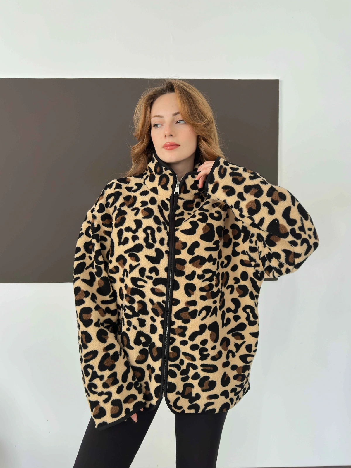 Desenli Peluş Polar Leopar