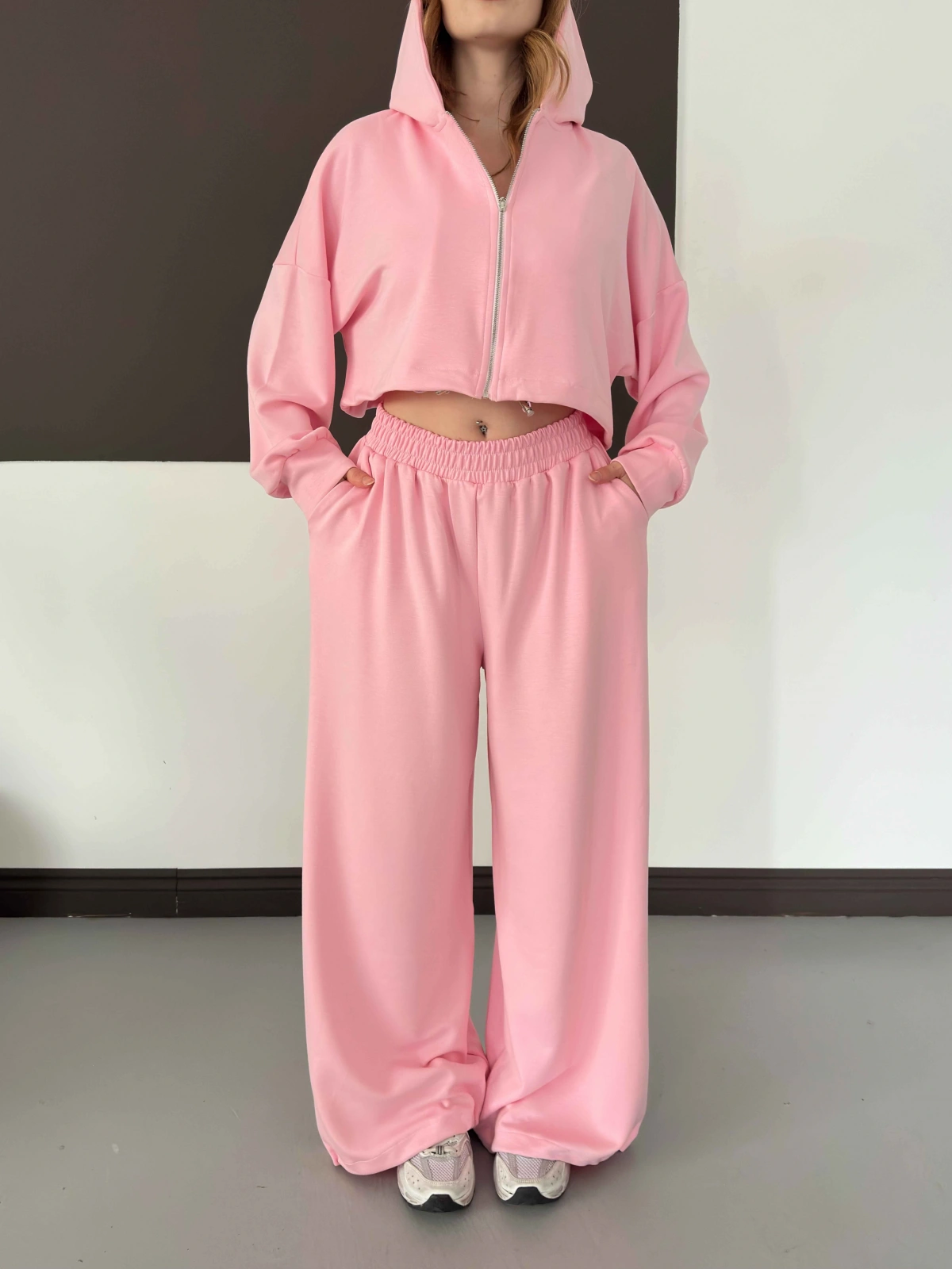 Modal Viral Üçlü Takım Pembe