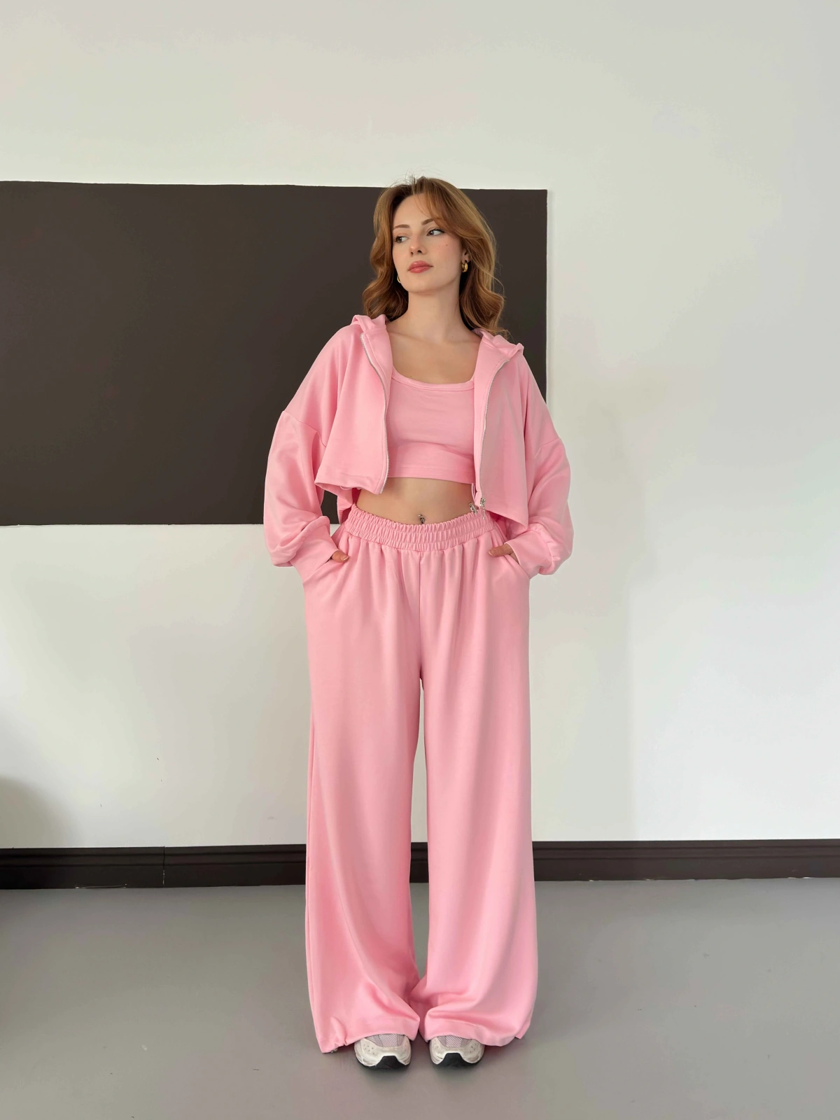 Modal Viral Üçlü Takım Pembe