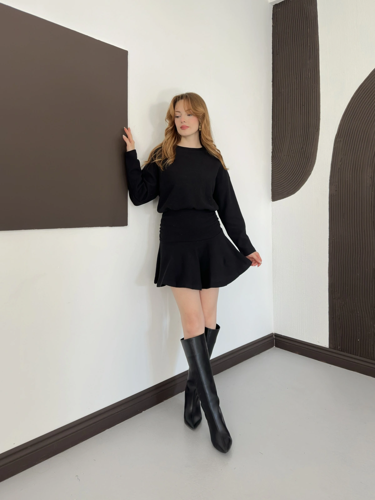 Piliseli Linda Elbise Siyah