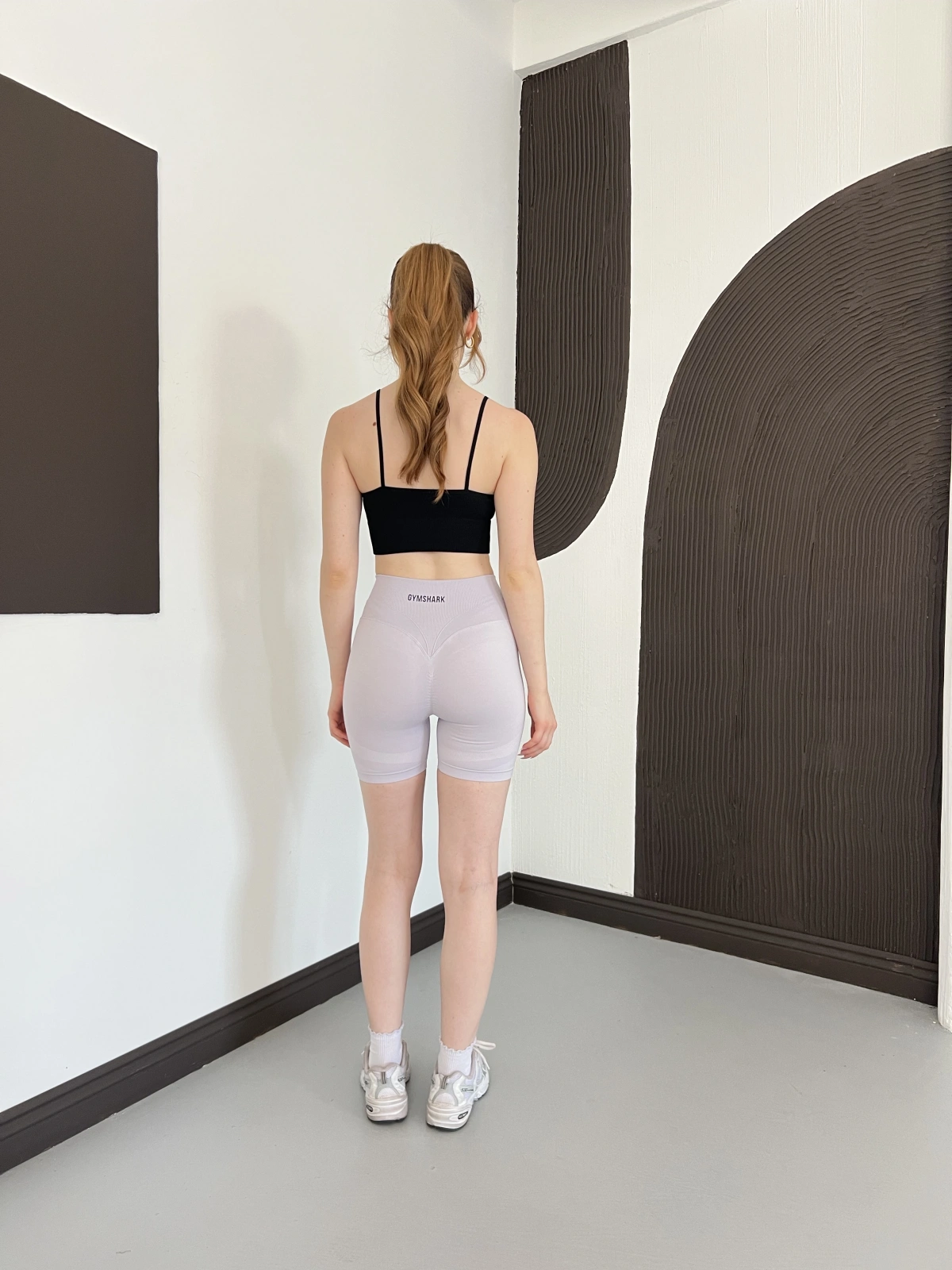 Yüksek Bel Dikişsiz Spor Şort Lila