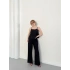 Krep Kumaş Askılı Bluz-Pantolon Takım Siyah