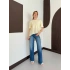 Modal Kumaş Garnili Asimetrik Oversize Tişört Sarı
