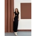 Aksesuarlı Büzgü Detaylı Elbise Siyah