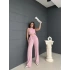 Boyundan Bağlamalı Keten Takım Pembe
