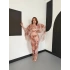 Dijital Baskı Asimetrik Bikini Üstü Takım Bej