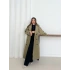 Düğme Detaylı Oversize Trençkot Haki