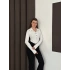 Düğme Detaylı Parmak Geçmeli Bluz Beyaz