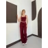 İp Askılı Yumaşak Dokulu Basic Atlet-Pantolon Takım Bordo