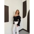 Madonna Yaka Poplin Kumaş Bluz Siyah