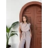 Omuz Vatkalı Bel Kuşaklı Premium Tulum Bej