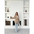 Parça Detalı Oversize Trençkot Krem