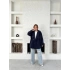 Parça Detalı Oversize Trençkot Lacivert