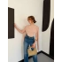Pelerin Detaylı Body Suit Bej