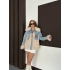 Peluş Detaylı Denim Ceket Bej