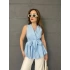 Sıfır Kol Kuşaklı Bluz Bebe Mavisi