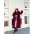 Tek Düğme Detay Yumoş Kaban Bordo
