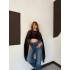 Uzunkol Crop Tül Bluz Siyah