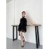 Volanlı Astarlı Tül Mini Elbise Siyah