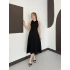 Yaka Detay Sıfır Kol Midi Elbise Siyah