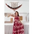 Zebra Vibe Bel Kuşaklı Elbise Kırmızı