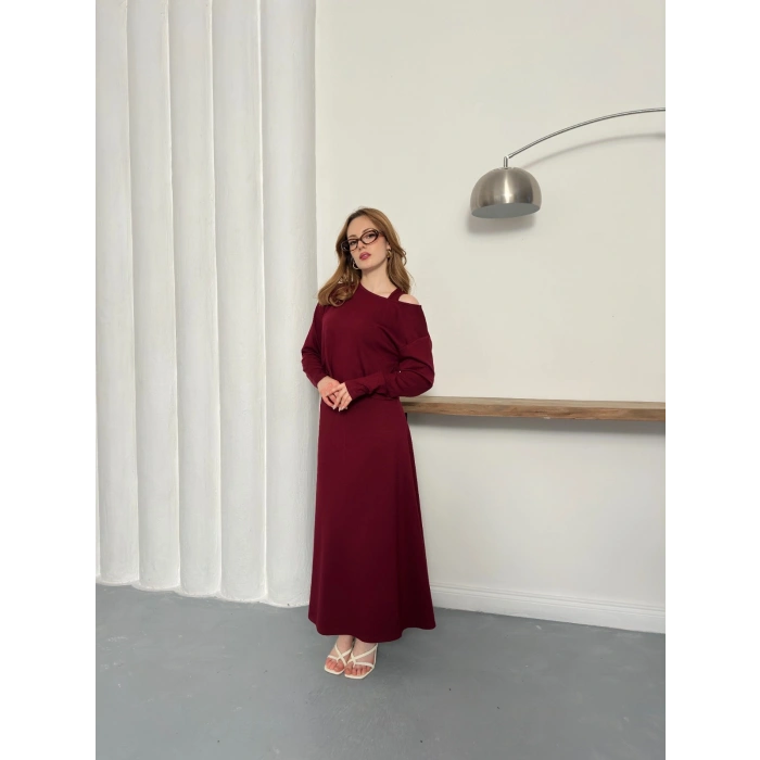 Tek Omuz Croplu Elbiseli Modal Takım Bardo