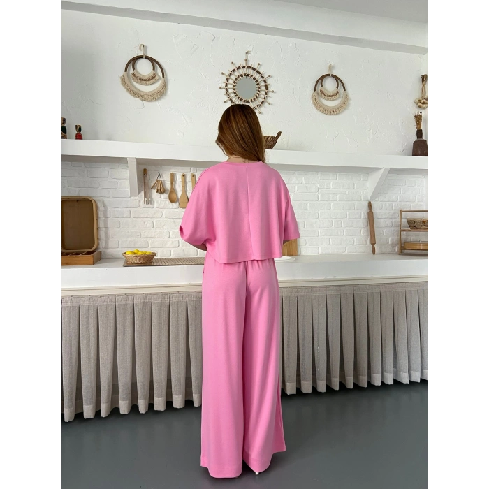 Modal Kumaş Rahat Kalıp Takım Pembe